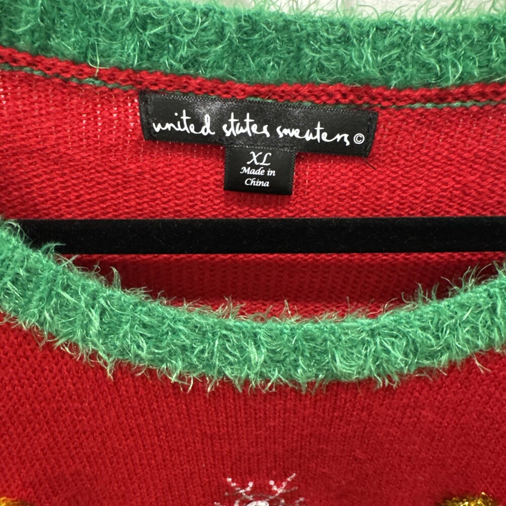 United States Sweaters - Ugly Christmas Holiday Sweater Reindeer Women’s Size XL - Picture 2 of 6